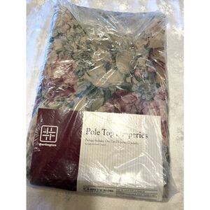NWT VTG Burlington Pole Top Draperies Floral 2 Panels 84"x63" Drapes Curtain